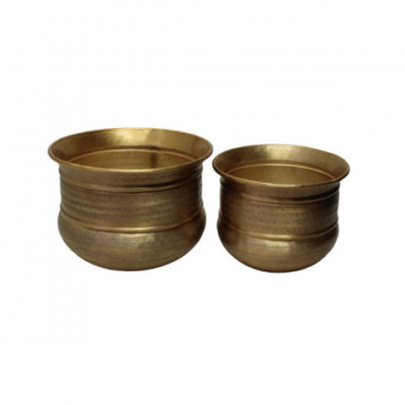 Cache-Pots Alu Gold Antique x2