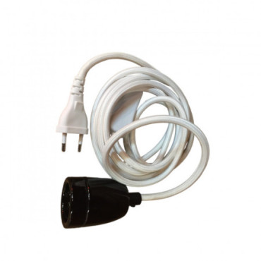 Cable Suspension Plug Blanc Sock Ceram Noir