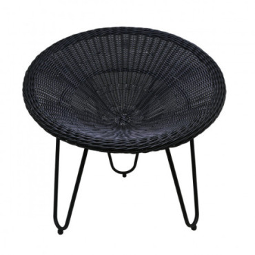 Fauteuil Osier Noir Structure Noir