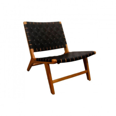 Chaise Lounge Tressee Noir