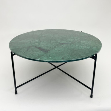 Table Ronde Marbre Green Grand Structure Noir