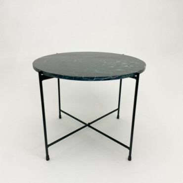 Table Ronde Marbre Green Petit Structure Noir