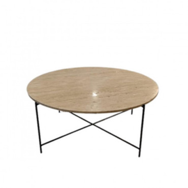 Table Ronde Travertin Petit Structure Gold