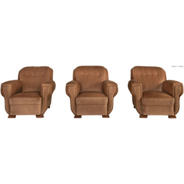 Lot de 3 fauteuils Art Déco