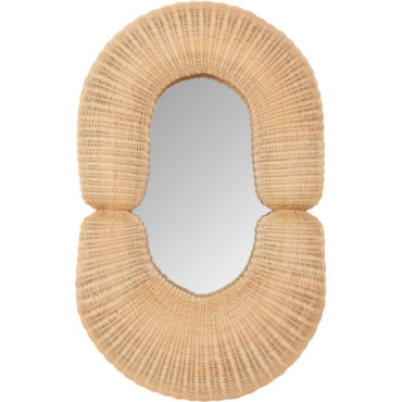 Miroir circulaire en rotin S