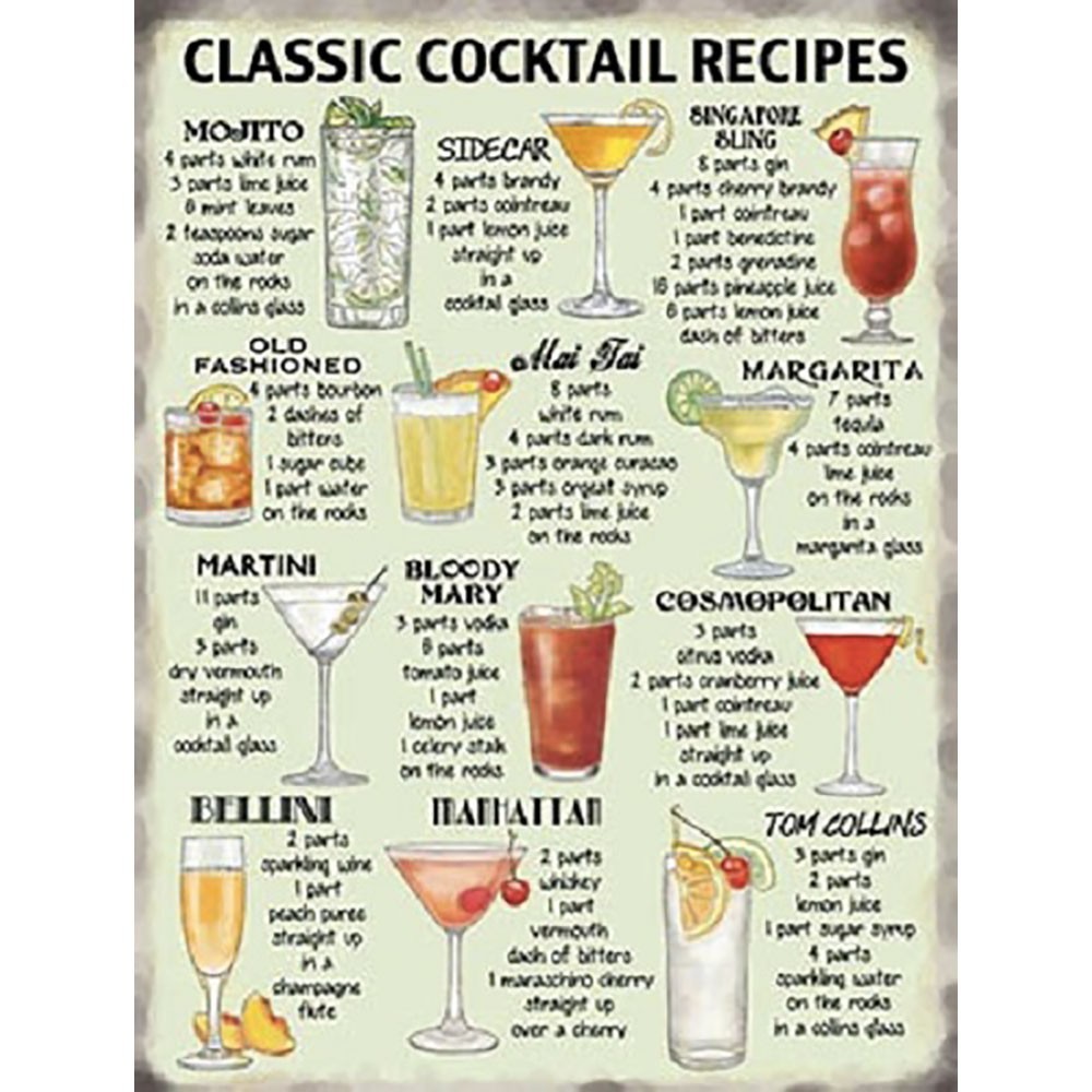 Tableau 12 Recettes De Cocktails En Vente Sur Plante Ta Decocom 3395