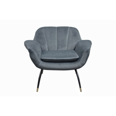 Fauteuil Abbey en velours ardoise