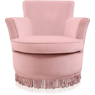 Fauteuil Studio P Uni en velours rose