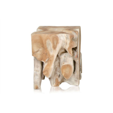 Table Tabouret Root Cube Naturel