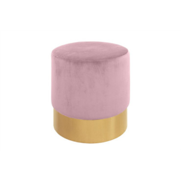 Tabouret Ella en velours rose