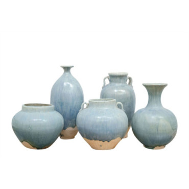 Lot de 5 vases bleus