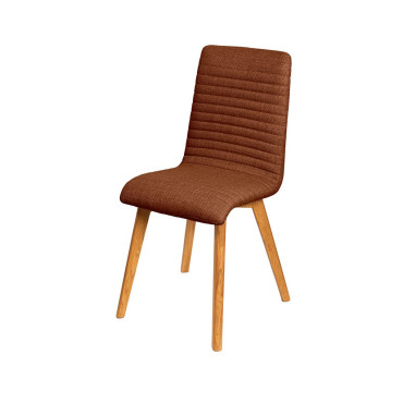 Chaise repas tissu cognac