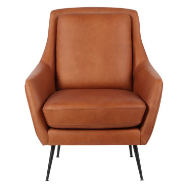 Fauteuil cuir marron