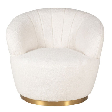 Fauteuil écru effet mohair