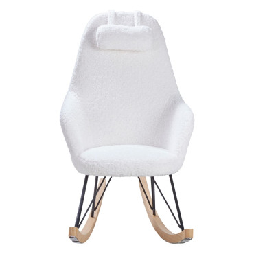 Fauteuil effet laine bouclette blanc