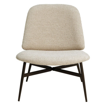 Fauteuil effet laine bouclette sable