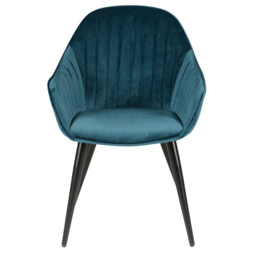 Fauteuil en velours bleu