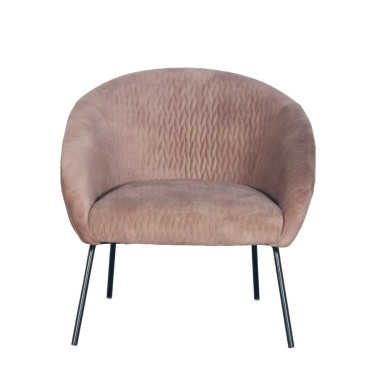 Fauteuil en velours marron clair