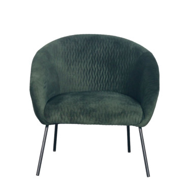 Fauteuil en velours vert bouteille