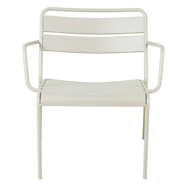 Fauteuil lounge outdoor métal beige