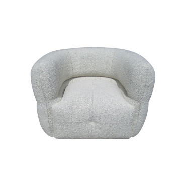 Fauteuil pivotant tissu bouclette gris clair