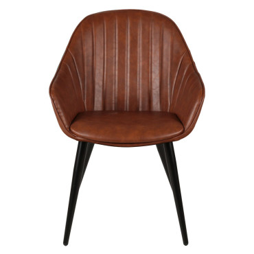 Fauteuil PU marron