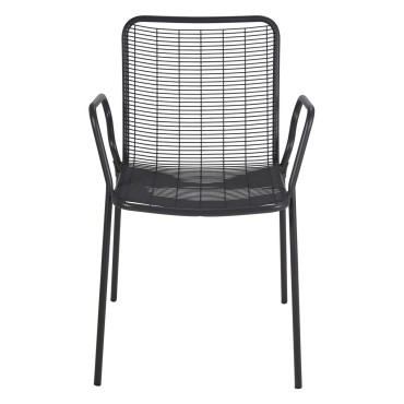 Fauteuil repas outdoor métal anthracite