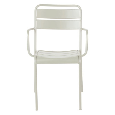 Fauteuil repas outdoor métal beige