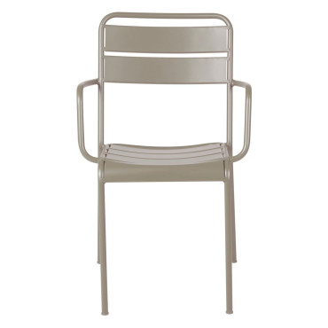 Fauteuil repas outdoor métal taupe