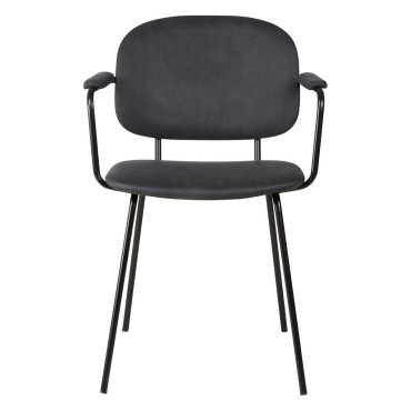 Fauteuil tissu effet daim noir