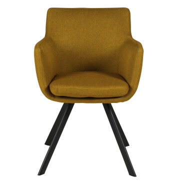 Fauteuil tissu jaune