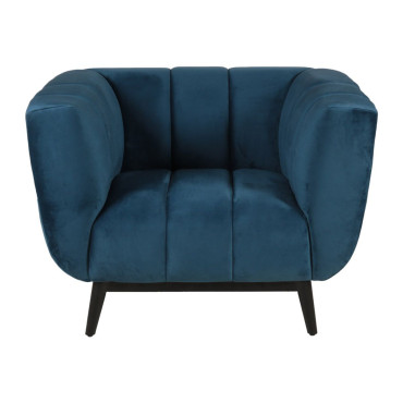 Fauteuil velours bleu