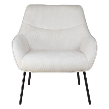 Fauteuil velours côtelé beige