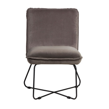 Fauteuil velours gris foncé