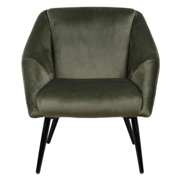 Fauteuil velours vert foncé