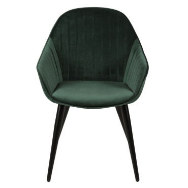 Fauteuil velours vert foncé