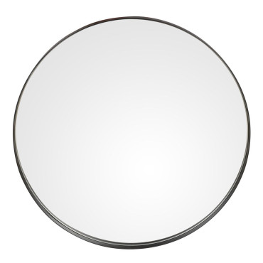 Miroir rond métal noir