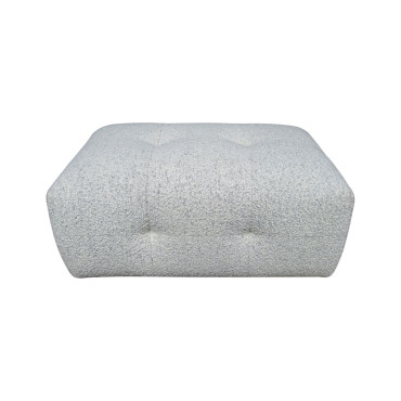 Pouf tissu bouclette gris clair