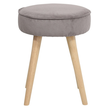 Pouf velours côtelé taupe