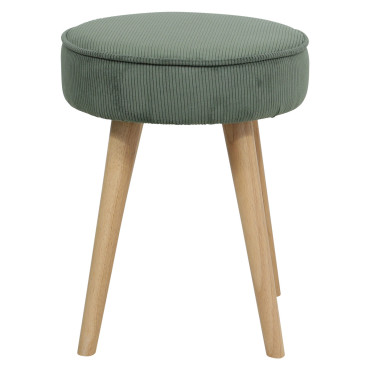 Pouf velours côtelé vert foncé