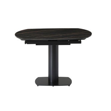 Table repas en céramique noir 120 cm avec allonge