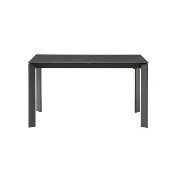 Table repas en céramique noir 140 cm avec allonge