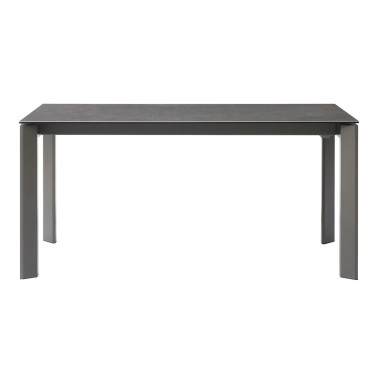 Table repas en céramique noir 160 cm avec allonge