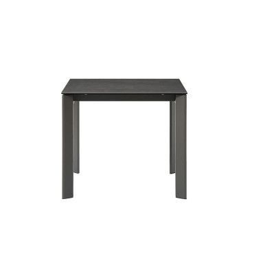 Table repas en céramique noir 90 cm avec allonge