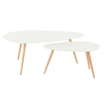 Tables basses gigognes blanches (set de 2)