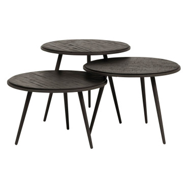 Tables basses gigognes teck recyclé 54cm - Set de 3