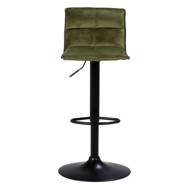 Tabouret de bar velours vert olive