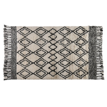 Tapis blanc et noir 200 cm