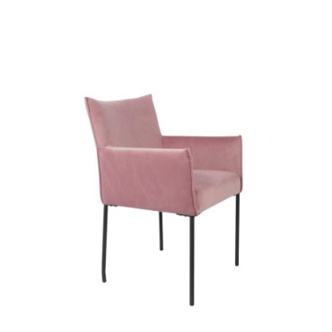 Fauteuil Dion Velours Rose