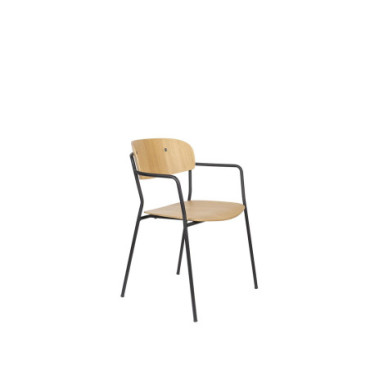 Fauteuil Jolien Noir/Bois